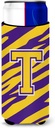 Monogram - Tiger Stripe - Purple Gold Letter T Ultra Beverage Insulators for slim cans