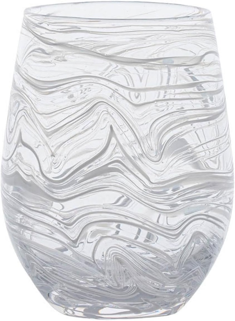 Juliska Puro Marbled Stemless Wine Glass