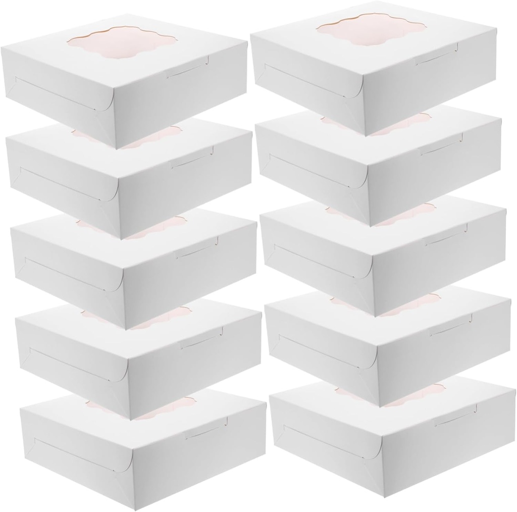 PRETYZOOM 20Pcs Window Cake Carrier Box Pastry Container Bakery Packing Case for Cakes Cupcakes Desserts for Parties and Special Occasions