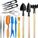 12PCS Succulent Tools, Mini Garden Tool Set Potting Cactus Houseplant Transplanting Tools Set for Seedling Soil Caring Succulent Houseplent