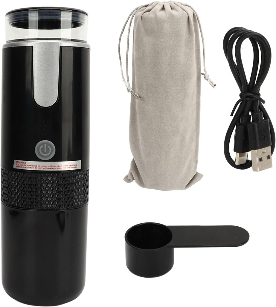 Ejoyous Portable Coffee Maker, Mini Espresso Machine Handheld Coffee Machine for Capsule & Coffee Powder Cordless Type C Rechargeable Auto Mini Coffeemaker for Travel Camping