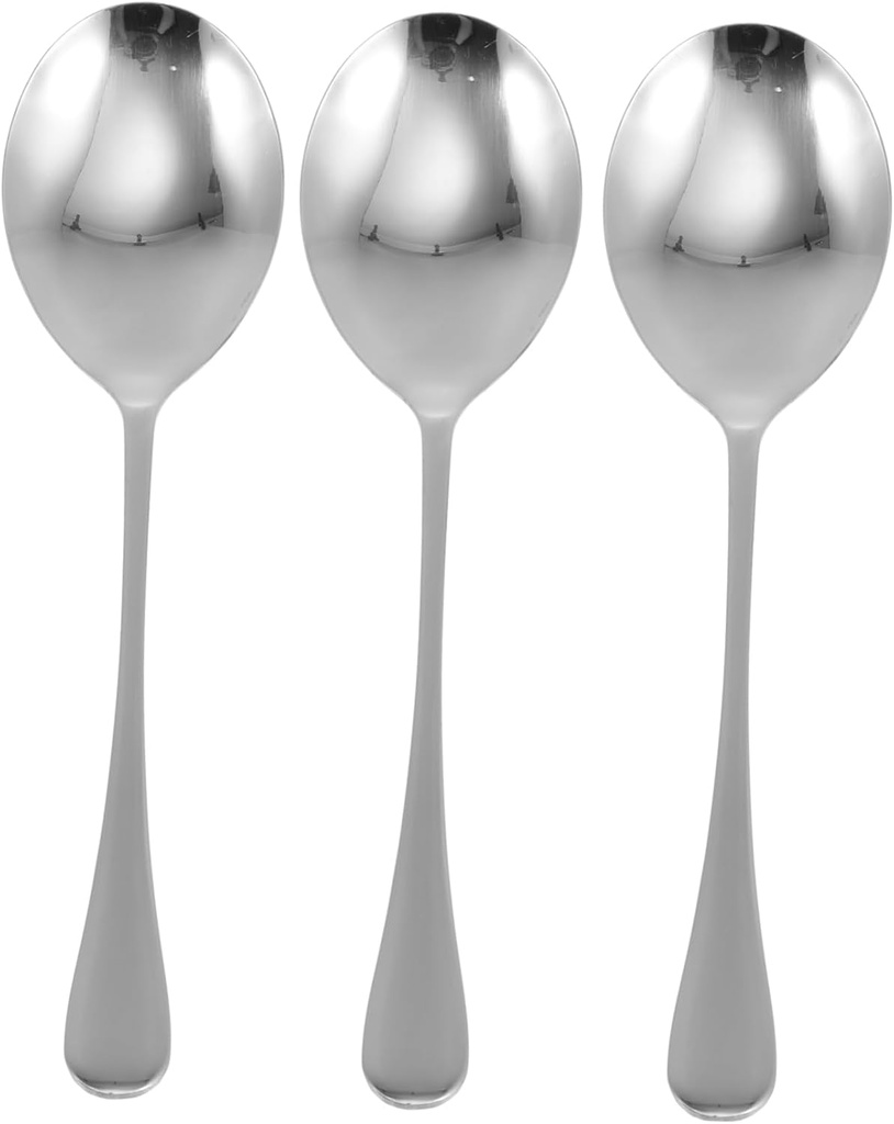 3Pcs Stainless Steel Serving Spoons Universal Food Serving Scoops for Buffet Self-Service and Restaurant Use Sturdy and Easy to Clean Tableware