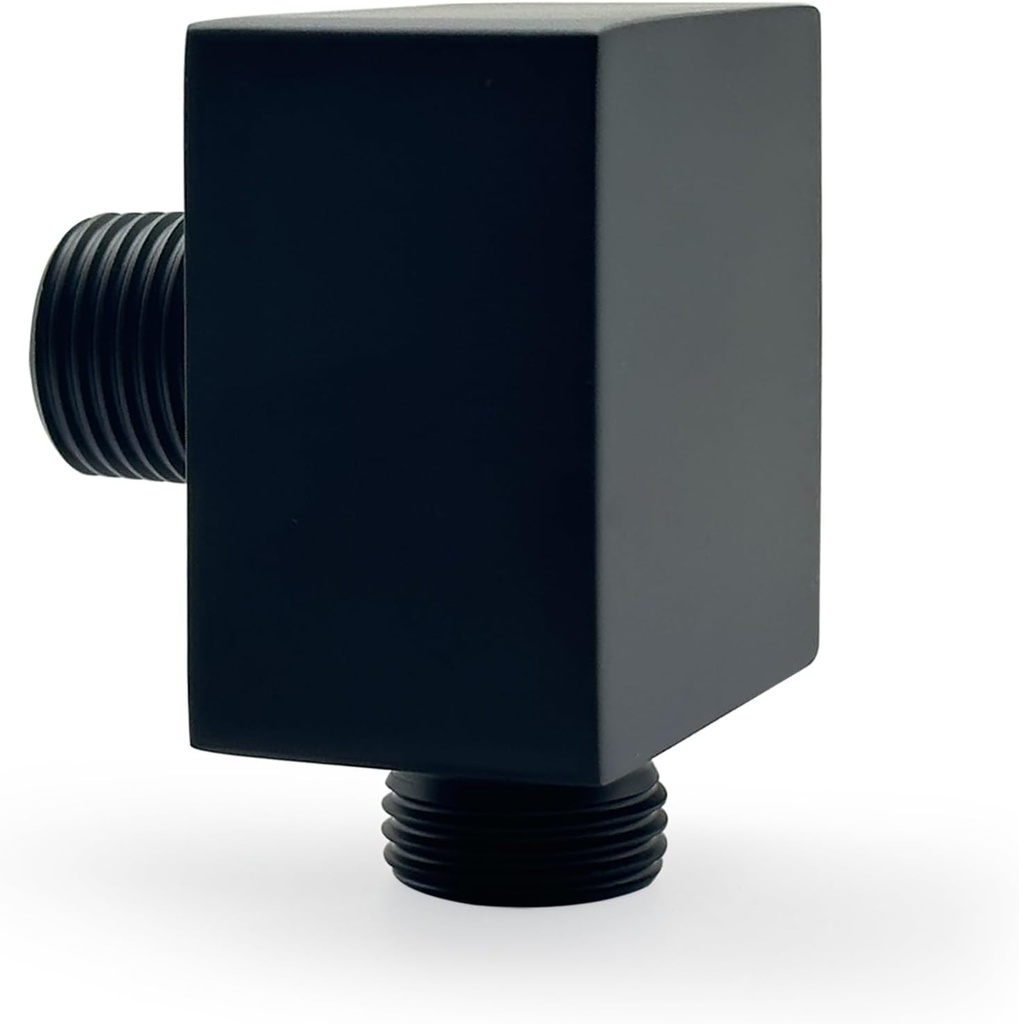 Wall Supply Elbow, Square Wall-Mount Supply Wall Elbow for Hand Held Shower, Matte Black