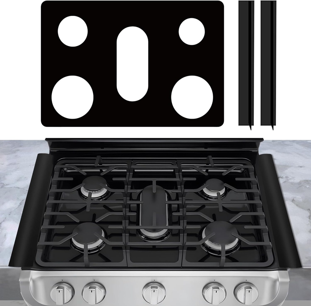 Reusable Stove Burner Top Cover for LG Gas Range, Model LGLDG4315 LRG4115 LRG4113 LDG4313, Non-Stick Washable Stove Top Cover Mat Protector, Gap Filler for Range Side Guard