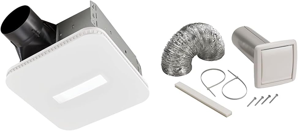 Broan-NuTone AE110LK Ventilation Fan & Available NuTone WVK2A Flexible Wall Ducting Kit for Ventilation Fans, 4-Inch
