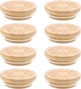 DECHOUS Wooden Jar Lid Set 8pcs Sealing Lids for Glass Jars Snack Cookie Honey Tea Storage
