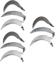 Yardwe 9 Pcs Carbon Steel Gardening Sickles Replacement Heads, Multi-Functional Heads for Weeding, Harvesting, Grass Cutting, No Handle Included, Silver