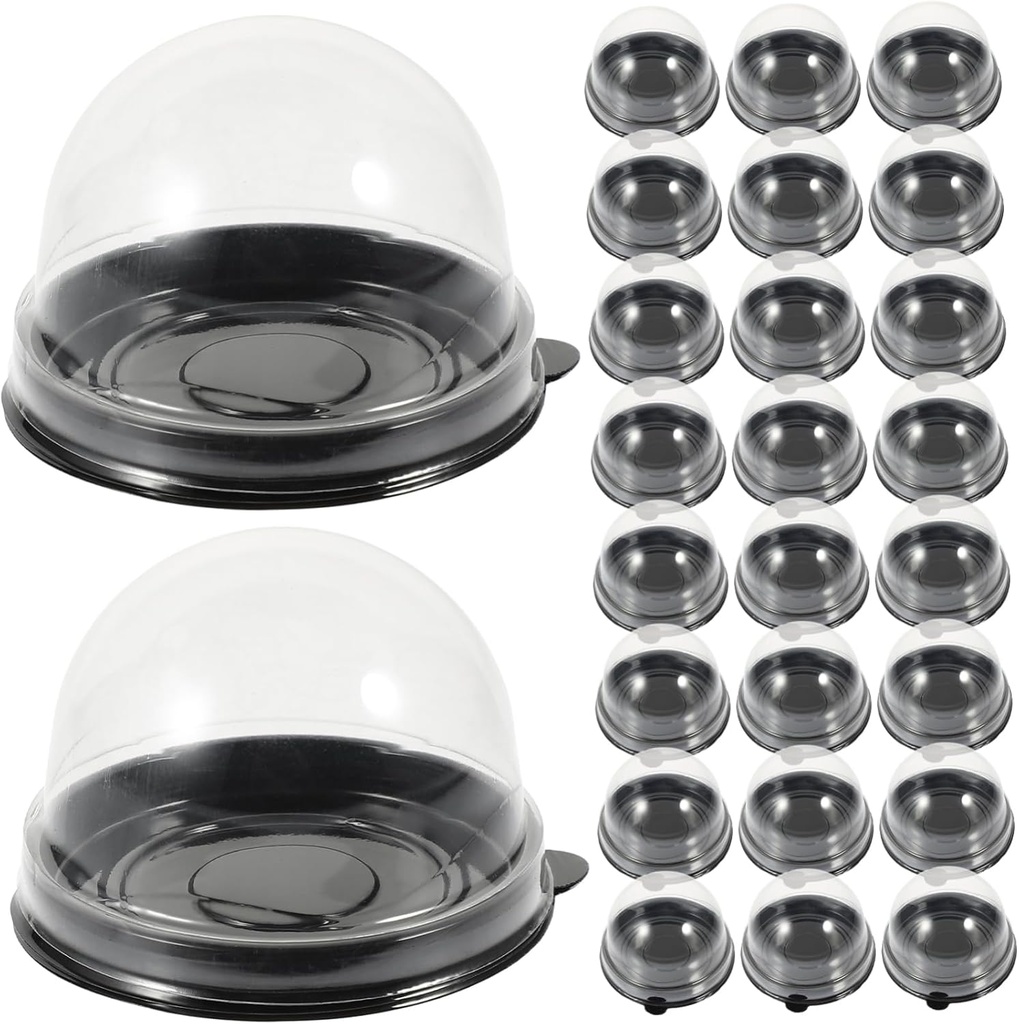 Garneck Individual Cupcake Boxes Lids 50pcs Baking Cake Dome Cases Muffin Containers for Storage Compact Moon Cake Packing Boxes
