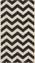 SAFAVIEH Washable Rug Outdoor Courtyard Collection - 2' x 3'7", Black & Beige, Non-Shedding & Easy Cleaning, Ideal for Patio, Front Door, Entryway, Doormat (CY6244-256)