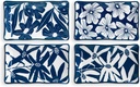 ONEMORE Appetizer Plates Set of 4, 7.5 in Small Serving Plates, Porcelain Rectangular Platters for Dessert Salad Sushi, Blue and White Dinner Plates Microwave Oven & Dishwasher Safe, Scratch Resistant