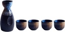 Japanese Sake Set Ceramic Sake Cups Traditional Design Porcelain Ceramic Craft Wine Glasses Set
