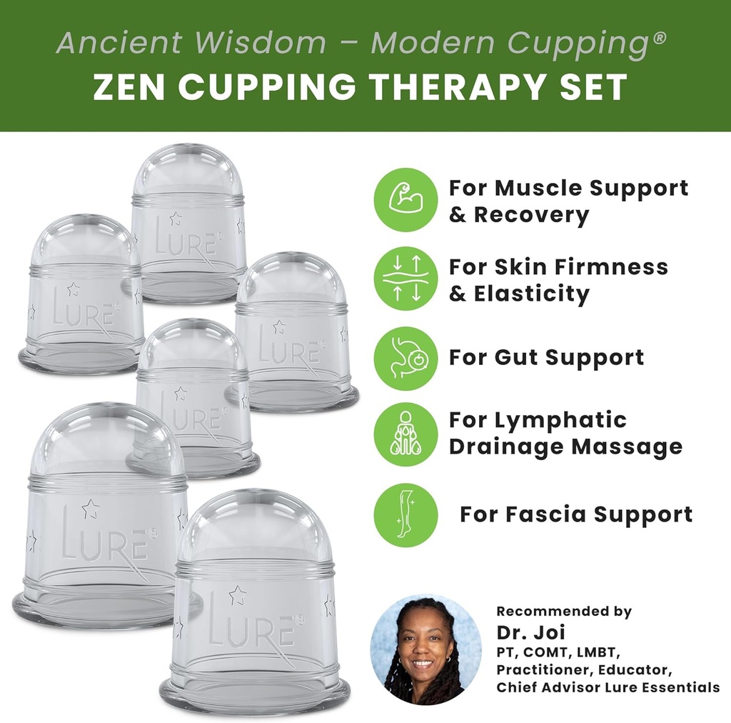Silicone Cupping Therapy Set 6 Professional Massage Cupping Cups for Cupping Therapy Cup Kit for Massage, Myofascial Release, Cellulite Reduction