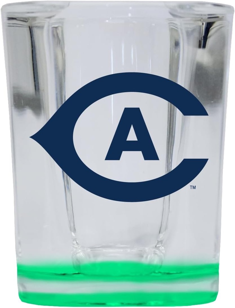 R and R Imports UC Davis Aggies 2 Ounce Shot Glass Square Green Base Officially Licensed Collegiate Product 2-Pack