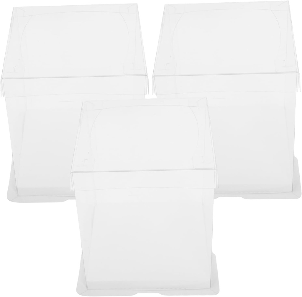 OUNONA 3pcs Portable Bakery Boxes Lid Cake Cupcake Containers for Weddings Birthdays Special Events Versatile Cake Wrapping for Treats Pastries