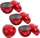 4pcs Apples Shaped Tinplate Candy Box for Cookie Candy Honey Flour Tea Decorative Storage Jar Metal Construction Red
