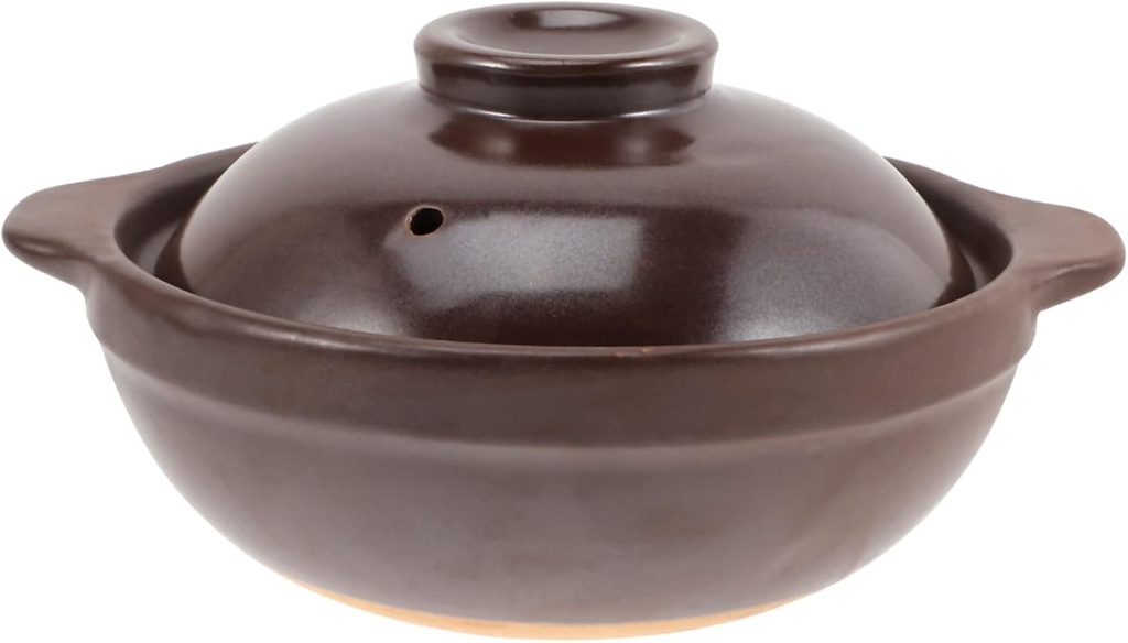 Household Casserole Stewing Pot Lid Small Ceramic Cooking Pot for Rice Noodles and Soup High Temperature Resistant Pottery Clay Cookware for Home and Commercial Use