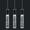 3-Pack Modern Crystal Pendant Light for Kitchen Island, Elegant Black Gold LED Bubble Hanging Chandelier Lighting Fixture for Dining Room Bedside
