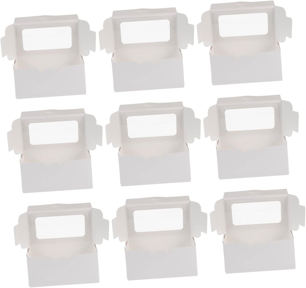Zerodeko 15Pcs Paperboard Cupcake Boxes with Window Mousse Cake Packaging for Bakeries and Parties for Desserts Weddings and Birthdays Viewing Design for Easy