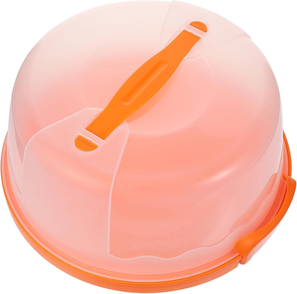 VOSAREA Transparent Plastic Cake Box Portable Handheld Cake Carrier Locking Design Food Storage Container for Bakery and Home Use