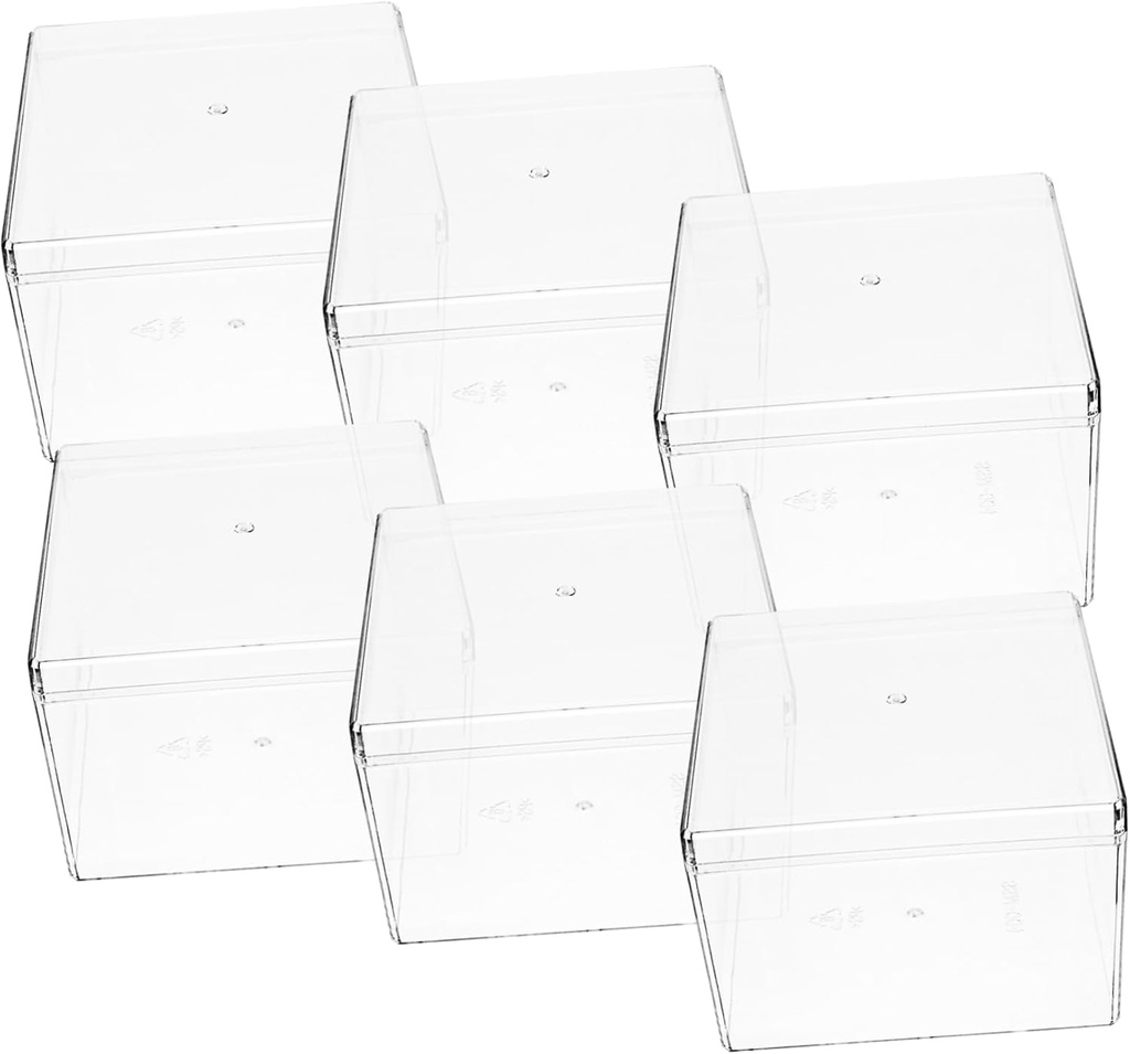 6Pcs Clear Tiramisu Box Decorative Transparent Cake Carrier for Safe Storage and Packing of Pastries for Birthdays and Parties