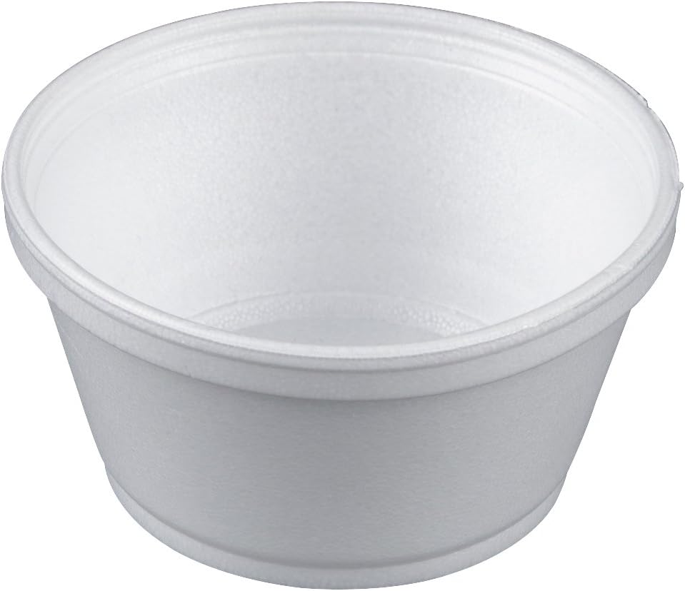 DART 8SJ20 8 oz Squat Foam Container (Case of 1000) White