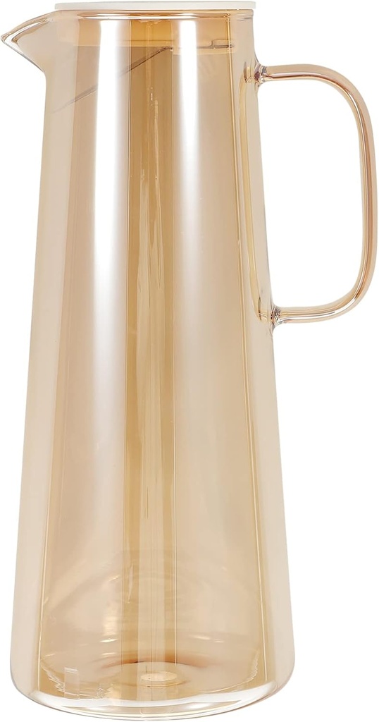 Kichvoe Transparent Water Pitcher with Lid Glass Kettle for Iced Tea Juice and Beverages - for Daily Use and Entertaining Guests
