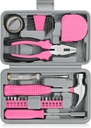 24 Piece Small Tool Kit for Men and Women, Mini Hand Tool Set with Storage Box for Home, DIY, Office, Garage(Pink)