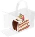 50Pcs Clear Cake Boxes,4.72*3.94*3.15in Transparent Bakery Boxes,PET Cake Carrier Cake Packaging Boxes with Handle for Placing Cakes,Desserts,Cookies,Cupcakes (12*10*8cm/4.72*3.94*3.15in)