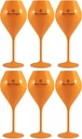 6x Yellow Trendy Champagne Flutes Polycarbonate Acrylic Poolside Glasses Goblets (Small Edition)