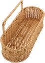 Imitation Rattan Woven Basket Wall Hanging Storage Rack for Bathroom Kitchen Material Hanging Flower Basket for Home Organization and Space Saving