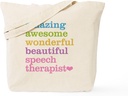 CafePress Speech Therapist Tote Bag Reusable Natural Beige Canvas Shopping Bag