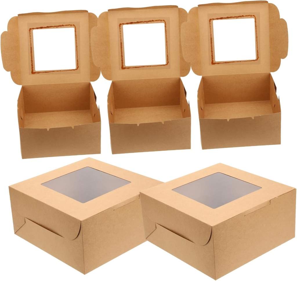 Cabilock 10Pcs Premium Paper Cake Boxes Food Wrapping Cases for Cupcakes and Cookies Lightweight and for Weddings and Birthdays
