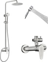 Shower Faucet -Shower System，Shower Faucets Sets Complete - Outdoor Shower Kit/Outdoor Shower Enclosure/Outdoor Shower Fixtures W/ SS304 Shower Head with Handheld High Pressure, Brushed Nickel