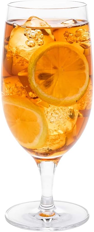 Restaurantware-16 Ounce Iced Tea Glasses, Set Of 6 Crystal Goblet Glasses - Laser-Cut Rim, Fine-Blown Crystal Water Glass, For Weddings, Anniversaries, And Special Events, Dishwashable
