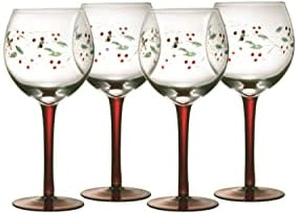 Pflatzgraff Winterberry Wine Goblets, Set Of 4, Clear, 13 fluid ounces