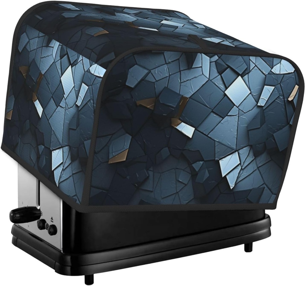 4 Slice Toaster Covers Bread Machine Cover Quilted Dustproof Fingerprint Protectors Small Washable Appliance Cover Gray Mosaic Bread Maker Dust Protection Universal Size