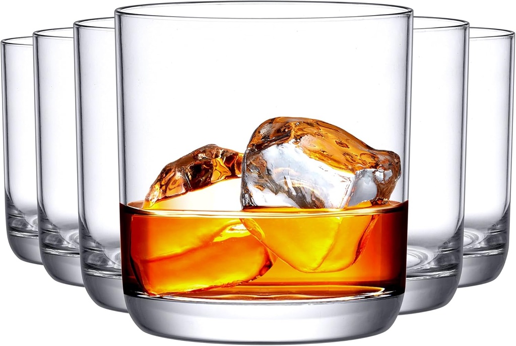 Amazing Abby - Whispery - 14-Ounce Plastic Whiskey Glasses (Set of 6), Plastic Wine Glasses, Reusable, BPA-Free, Shatter-Proof, Dishwasher-Safe, Perfect for Poolside, Outdoors, Camping, and More