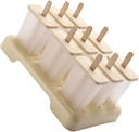 VICASKY DIY Popsicle Molds Beige Plastic Ice Pop Maker for Homemade Healthy Ice Cream Reusable Popsicle Mold Kit for Family Summer Fun