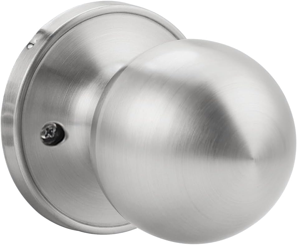 Knobonly 1 Pack Dummy Door Knobs Satin Nickel Finish Single Side Door Sets for Pull/Push Function