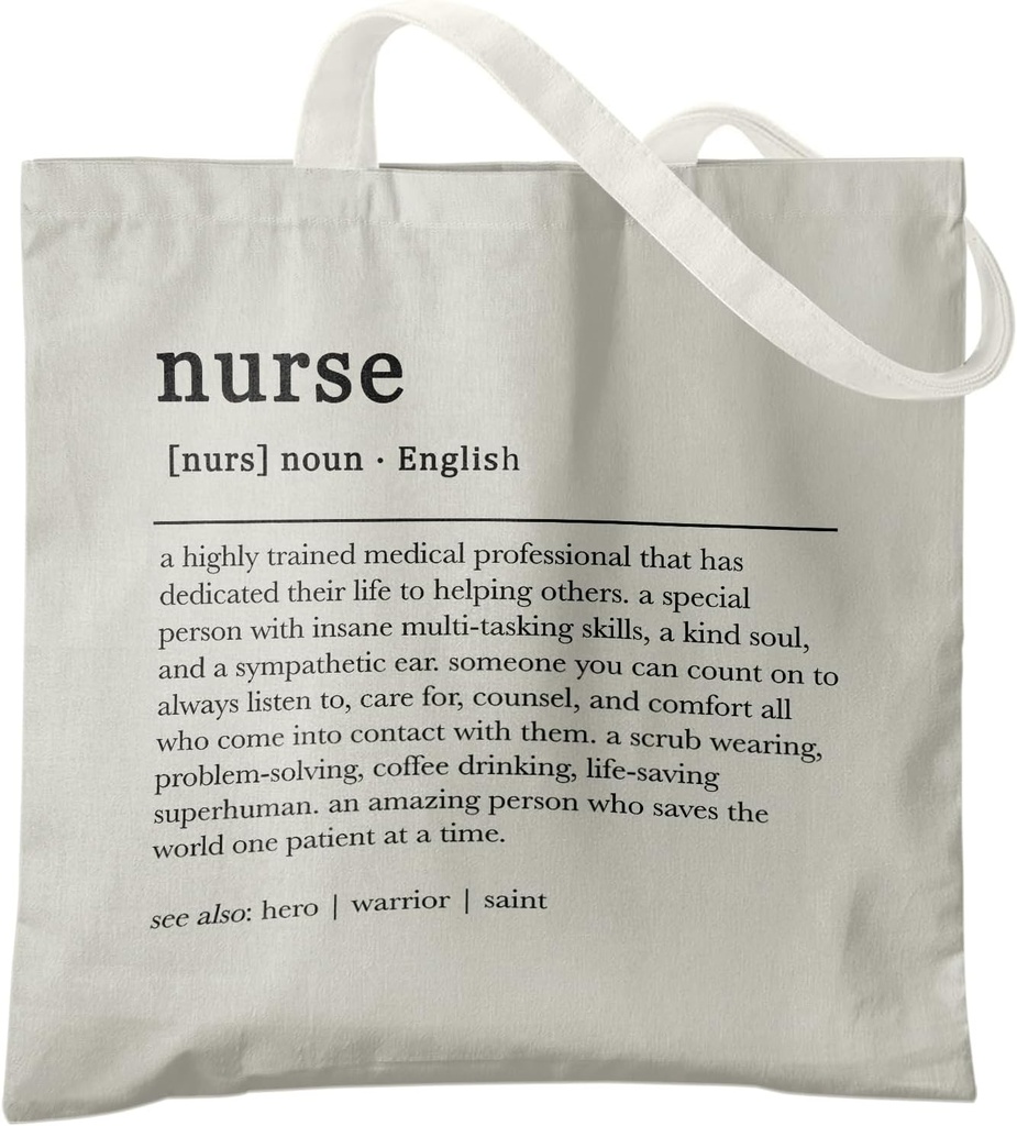 Nurse Tote Bag, Nurses Week Gifts Canvas Tote Bags for Women, Nurse Appreciation Gifts, Nursing Graduation Gift Reusable Grocery Shopping Bags