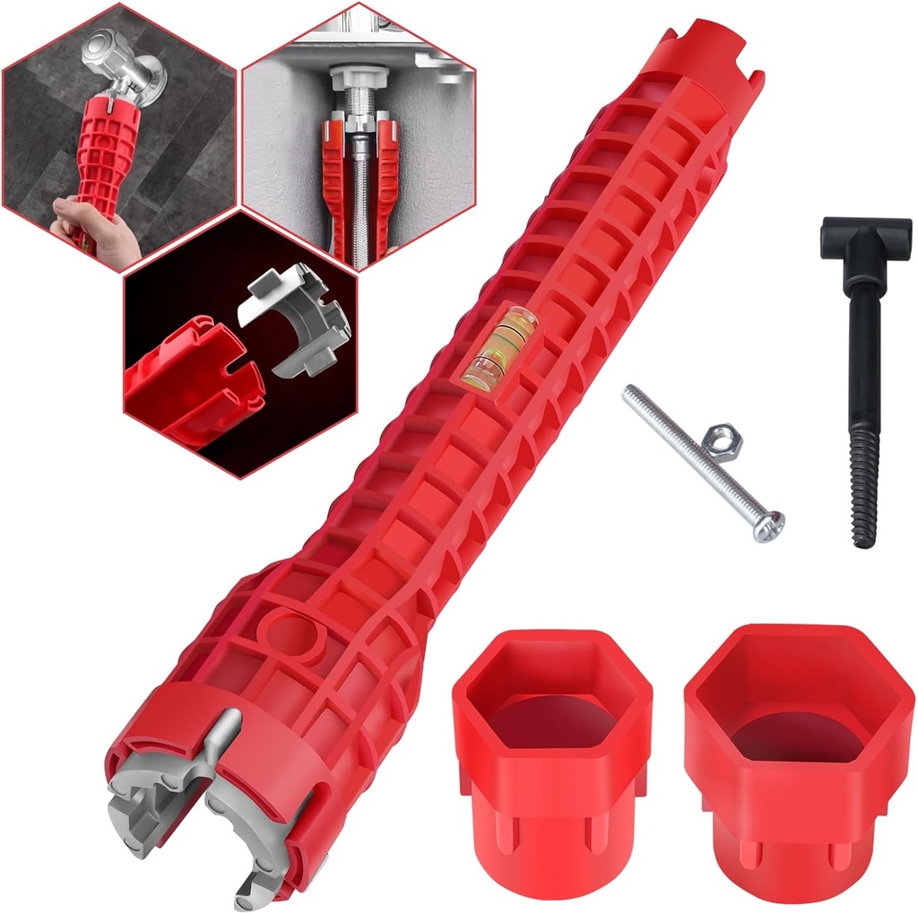 Generic 8 in 1 Faucet and Sink Wrench - Ykwao Multifunctional Sink Installer,Plumbing Tool for under Bathrooms,Toilets,Kitchens Sinks Repair Removal Plumber Tools