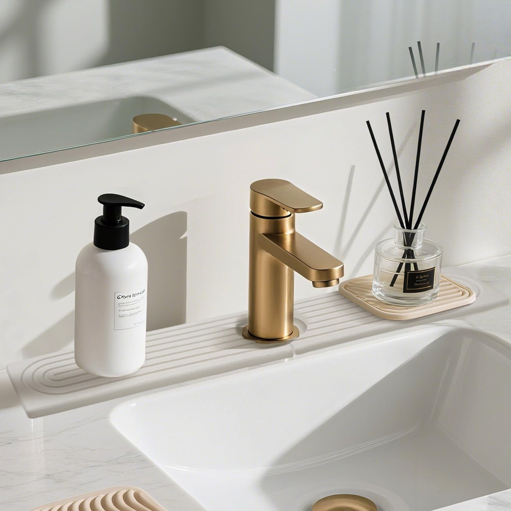 Faucet Mat for Kitchen Sink, Diatomite Absorbent Faucet Stone Drying Mat Kitchen Sink Protectors, Faucet Splash Guard for Bathroom Counter Water Absorbent 24 Inch