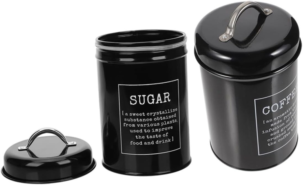 ABOOFAN 2pcs Farmhouse Style Tea Canister Sugar Jar Airtight Food Storage Container Jar for Tea Bags Cookies