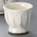 Powdered Chamfered High Stand Glass [2.4 x 2.2 inches (6 x 5.7 cm), 3.2 oz (90 g), Cold Sake Bowl, Earth, Restaurant, Ryokan, Japanese Tableware, Restaurant, Stylish, Tableware, Commercial Use