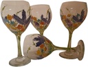 Hand painted wild flower 20 ounce goblets, Usa, set/4. 20 ounce