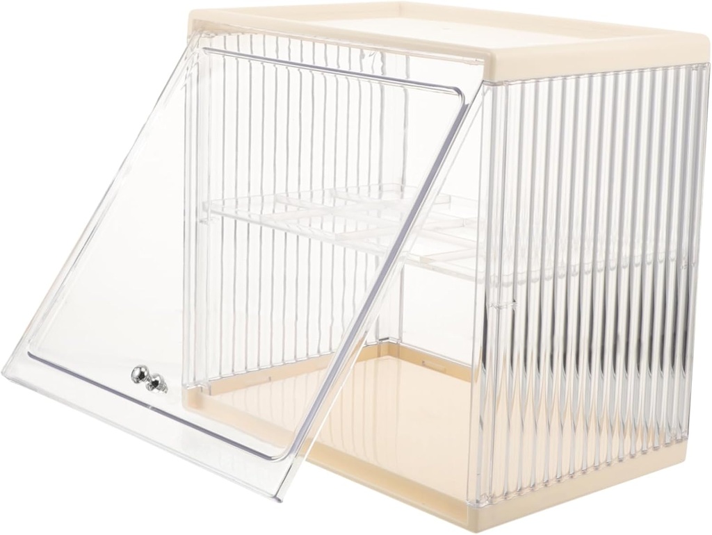 Countertop Bread Bin Double-layer Bread Storage Kitchen Food Box Plastic Holder Storage for Counter