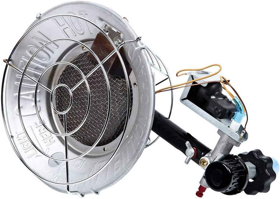 Remington 16,000 BTU Single Propane Tank Top Heater, Silver/Black