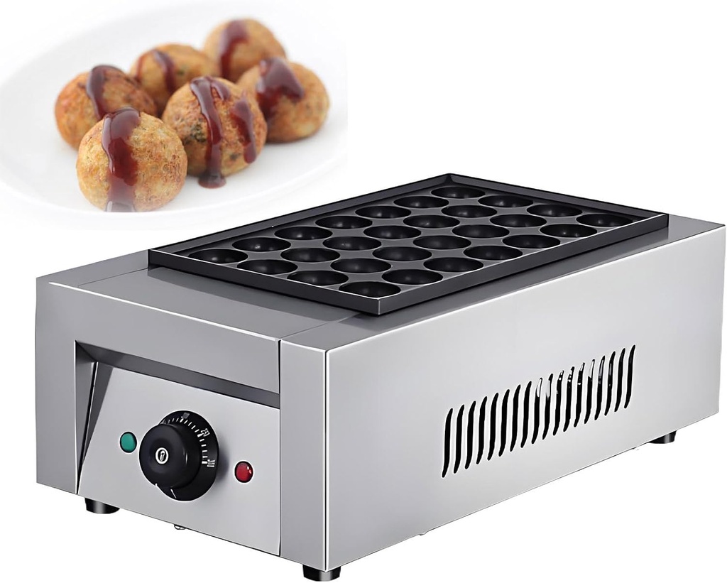 Mini Dutch Pancakes Maker, Electric Nonstick Takoyaki Maker, Waffle Maker Machine for Home and Restaurants Cafes Bakery Shops,B (A)