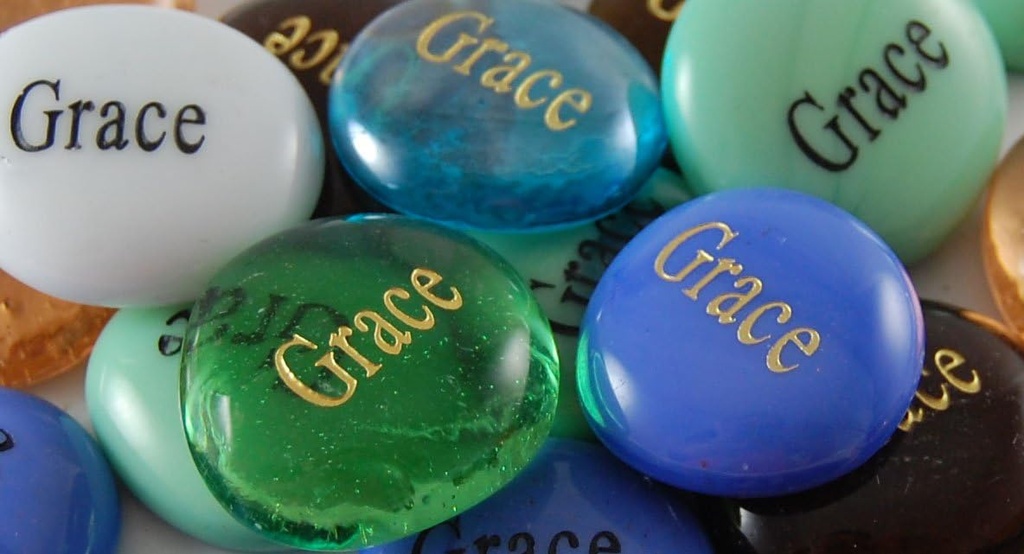 Set of 6 Grace Engraved Glass Spirit Stones