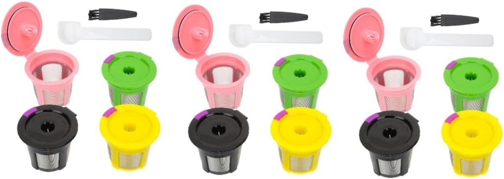 Generic 12pcs Coffee Filters Reusable Espresso Filter Basket Capsule Cup Espresso Maker Refillable Tea Strainer Lid Maker Coffee